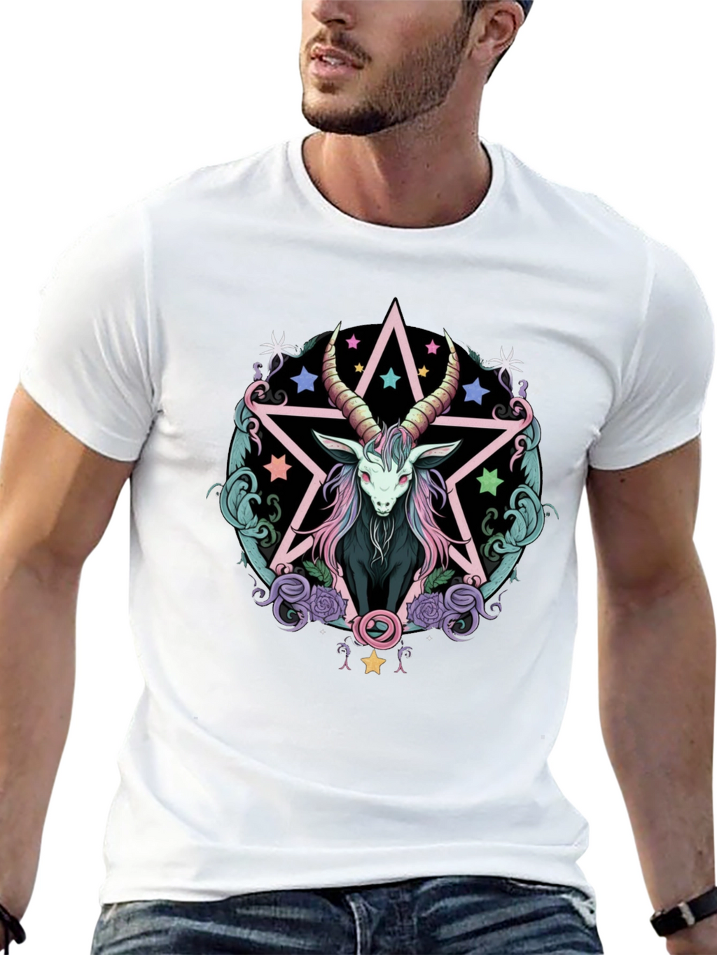 Mystic Goat Graphic Tee - Black