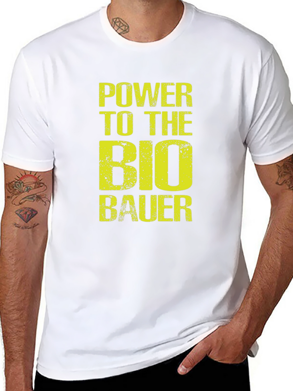 Power to the Bio Bauer Black Graphic Tee