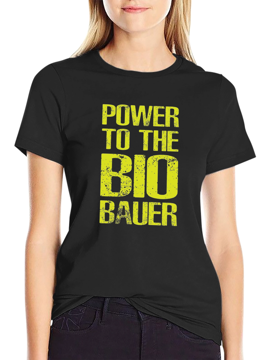 Power to the Bio Bauer Black Graphic Tee