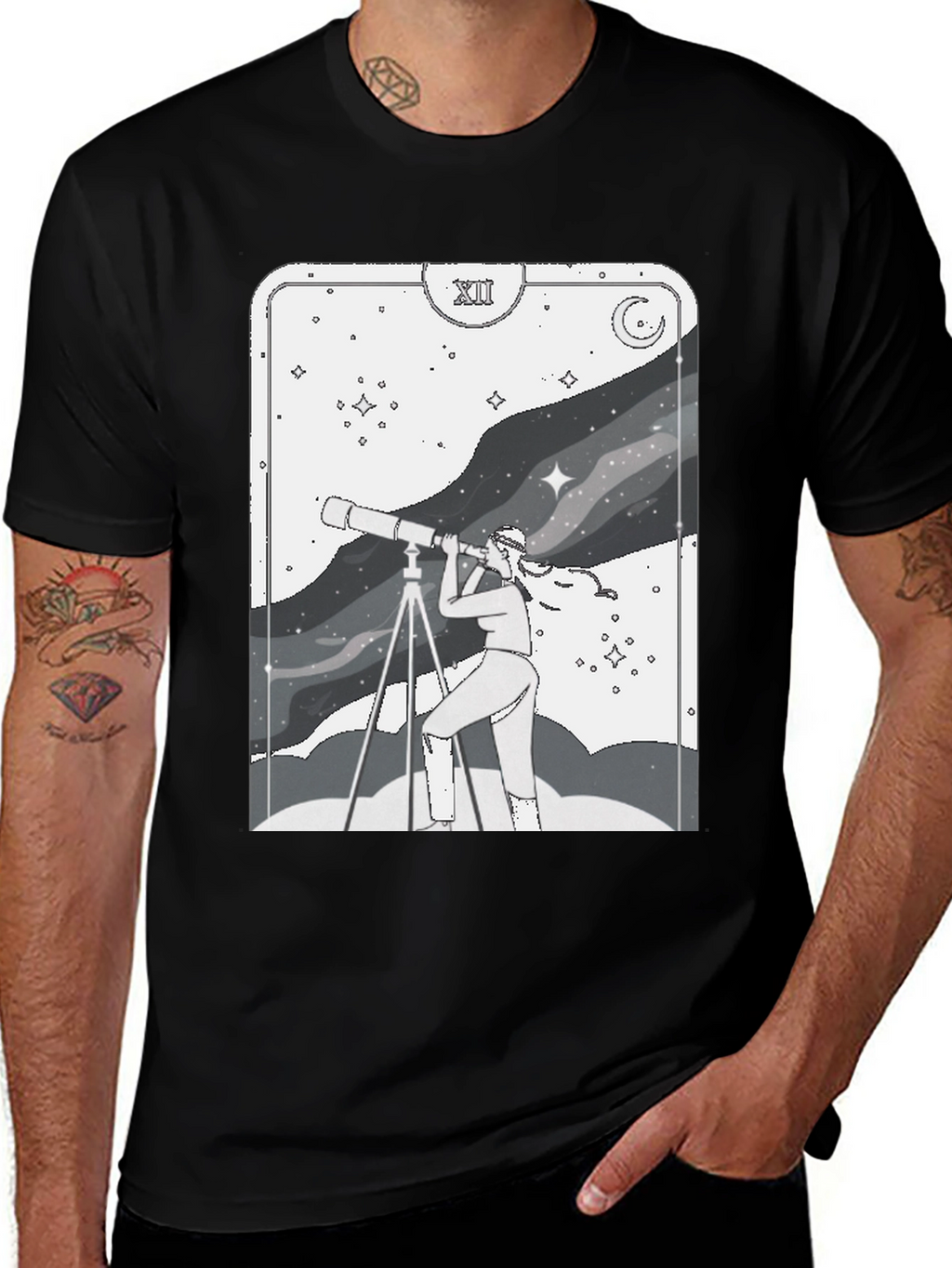 Celestial Explorer Graphic Tee - Unisex Stargazer Shirt