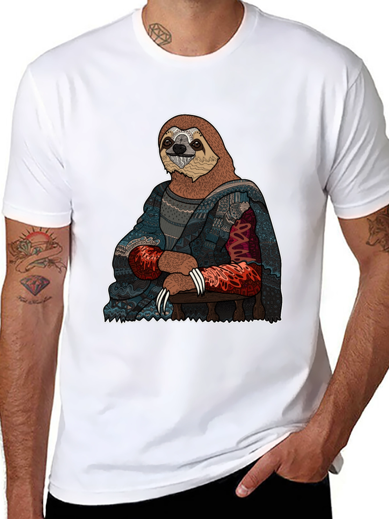 Sloth Mona Lisa T-Shirt - Artistic Funny Tee