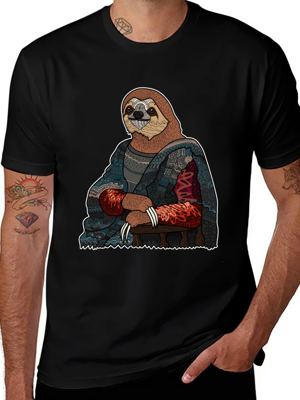 Sloth Mona Lisa T-Shirt - Artistic Funny Tee