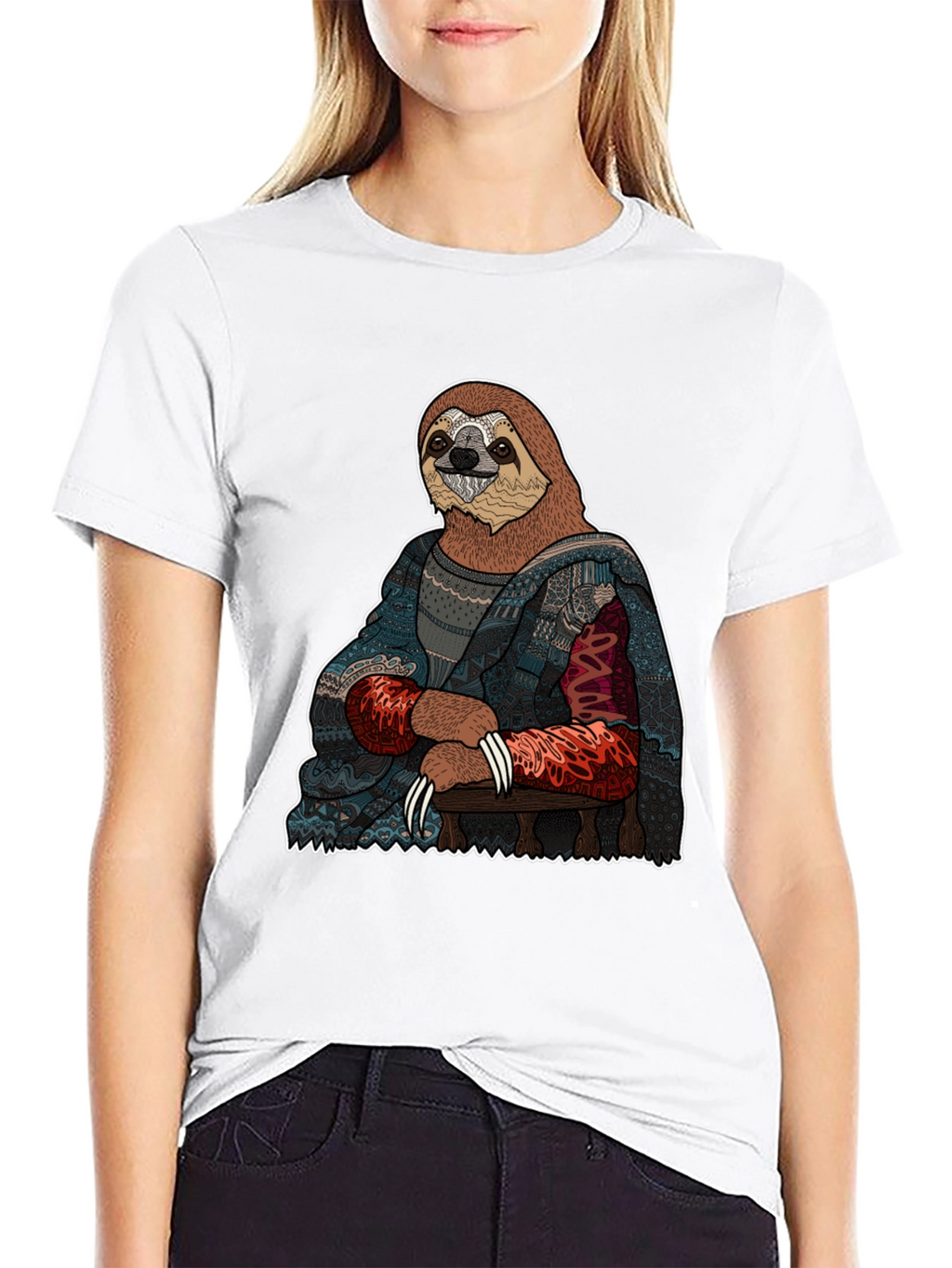 Sloth Mona Lisa T-Shirt - Artistic Funny Tee