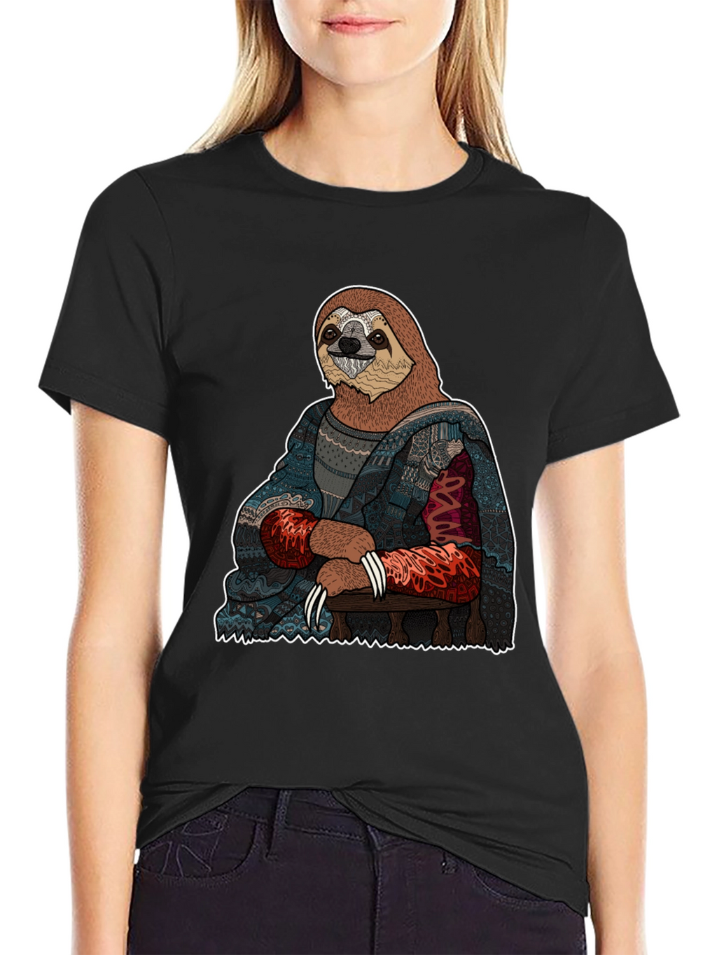 Sloth Mona Lisa T-Shirt - Artistic Funny Tee