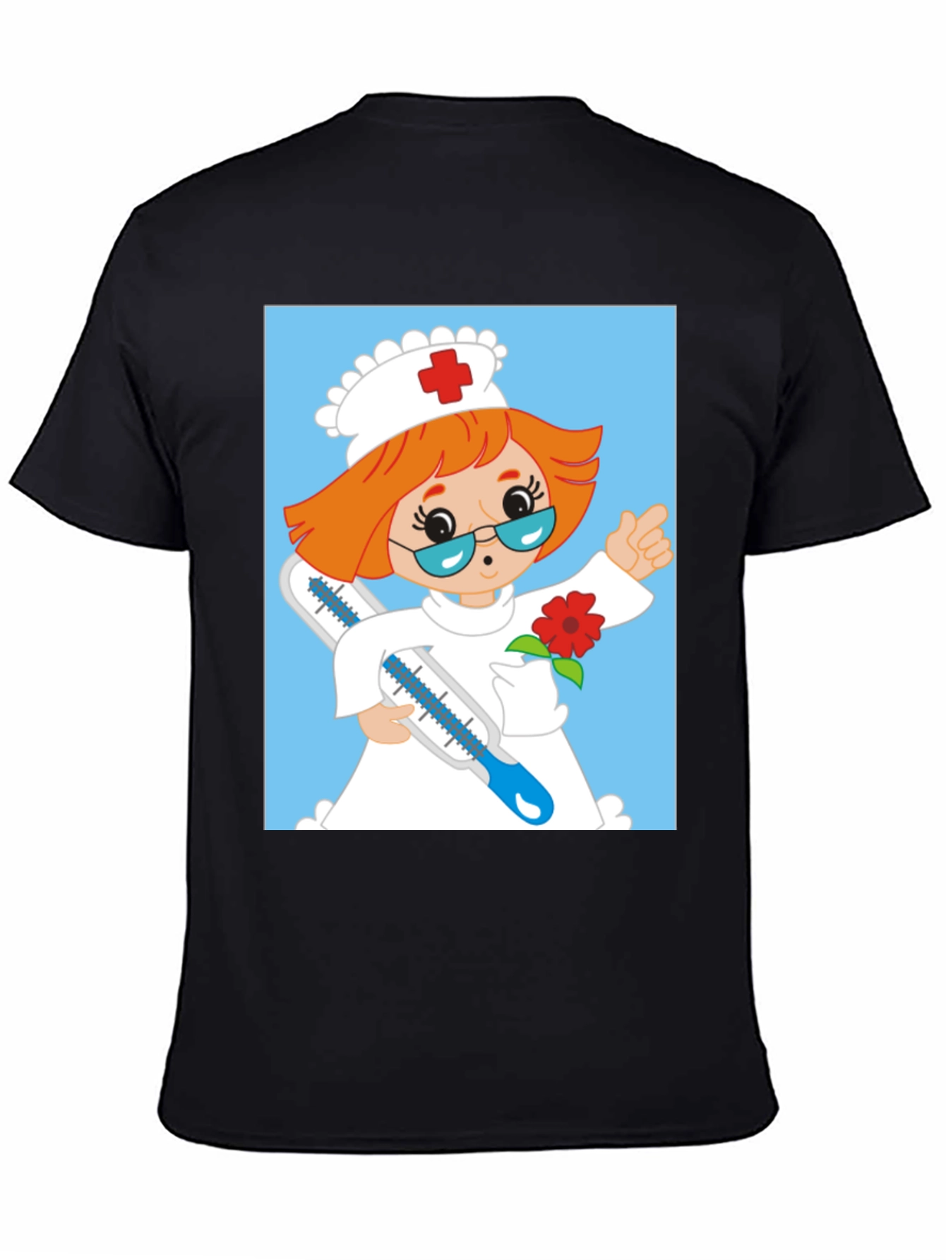 Cartoon Nurse Graphic T-Shirt