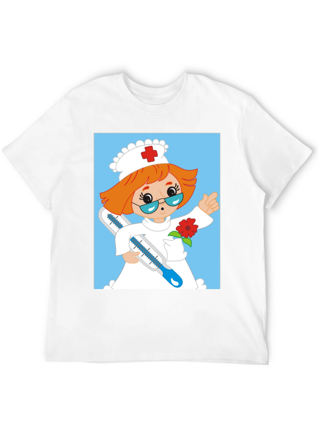 Cartoon Nurse Graphic T-Shirt