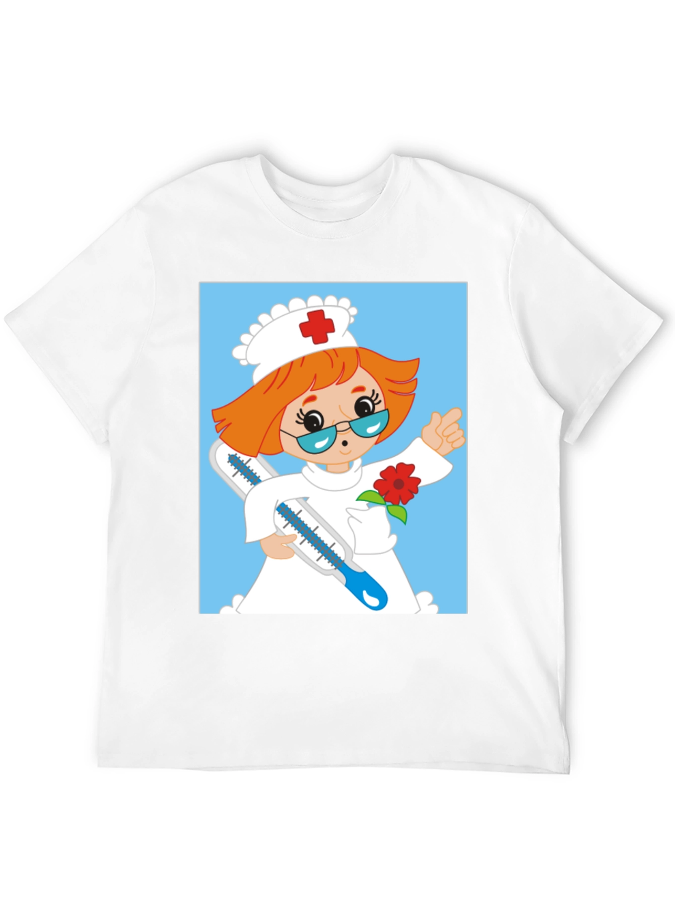 Cartoon Nurse Graphic T-Shirt