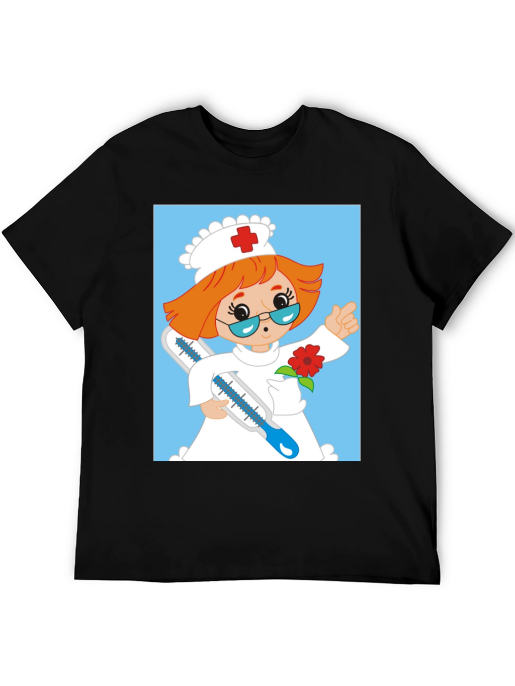 Cartoon Nurse Graphic T-Shirt