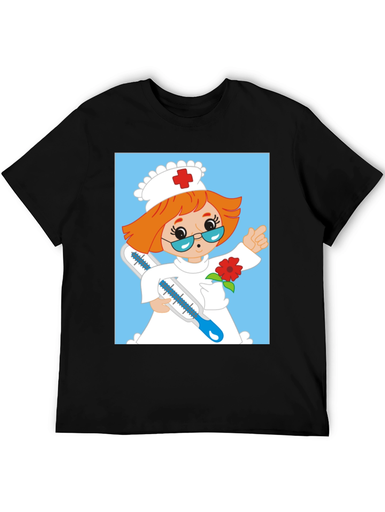 Cartoon Nurse Graphic T-Shirt