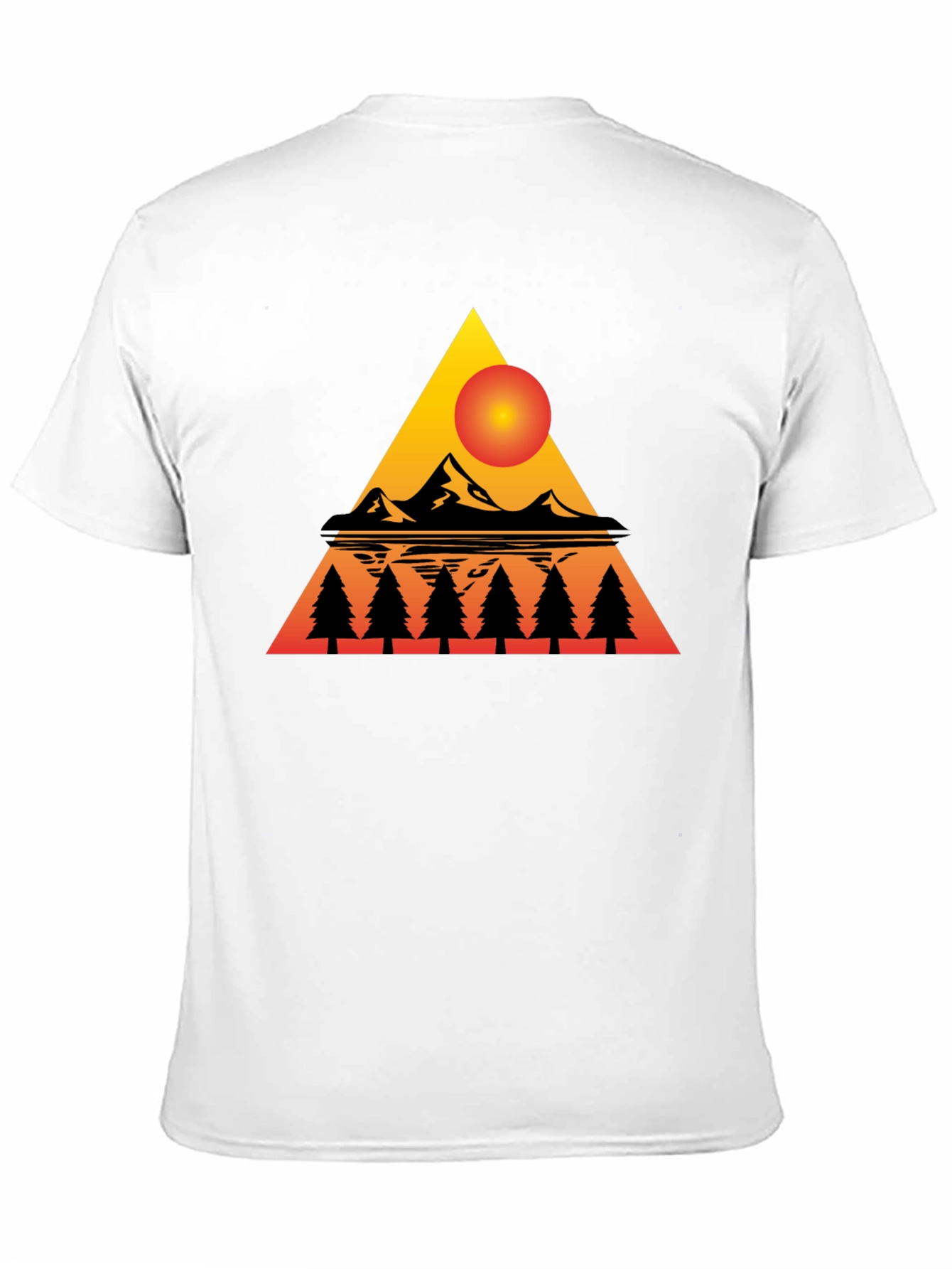 Sunset Mountain Triangle Graphic Tee - Black