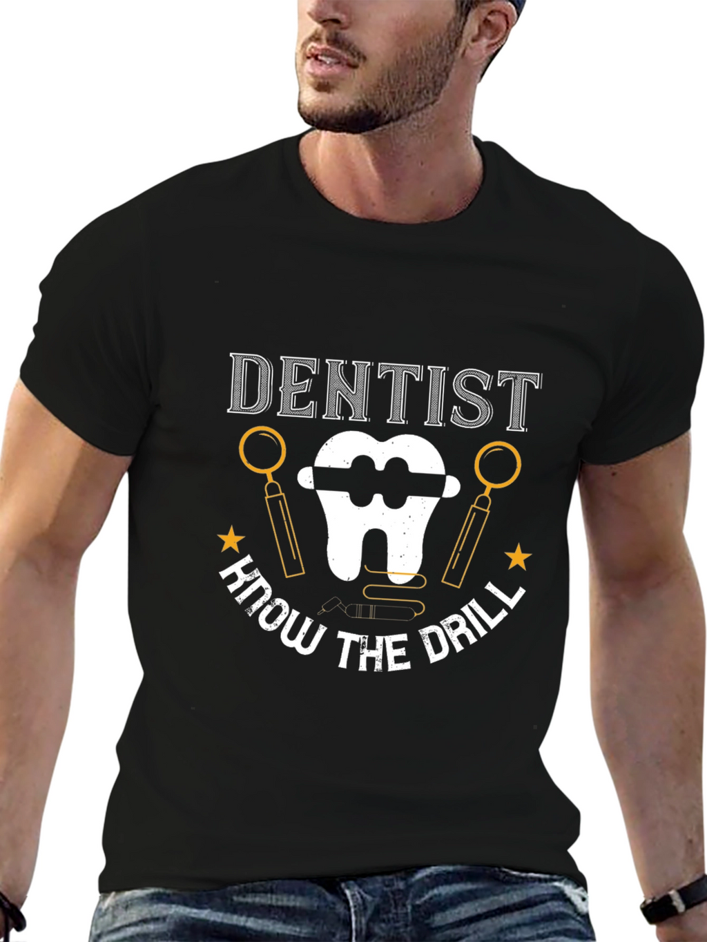 Dentist Know The Drill Black T-Shirt