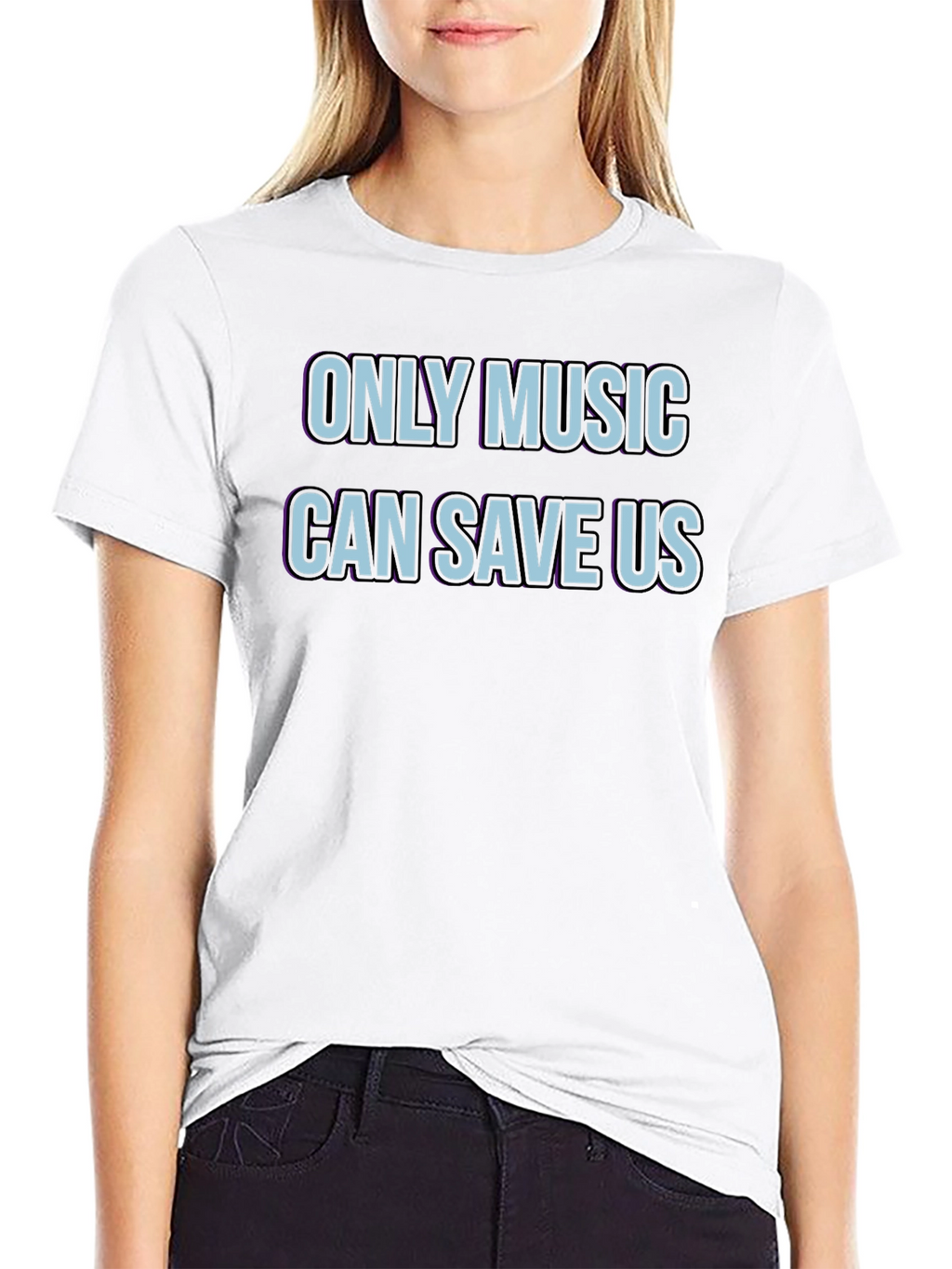 Only Music Can Save Us Black Graphic Tee