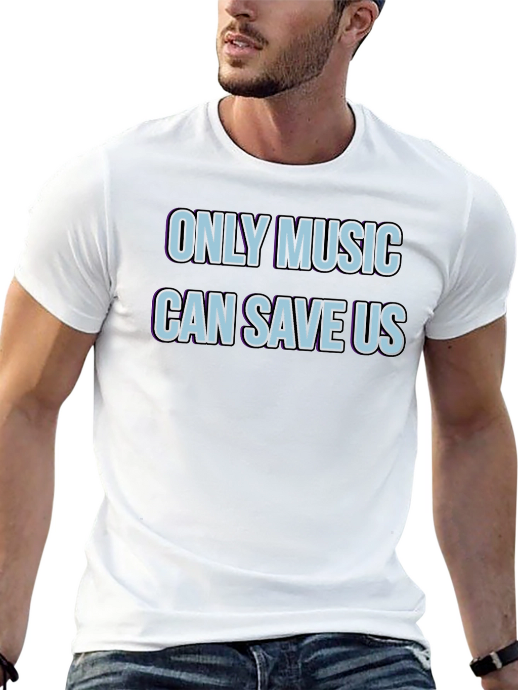 Only Music Can Save Us Black Graphic Tee