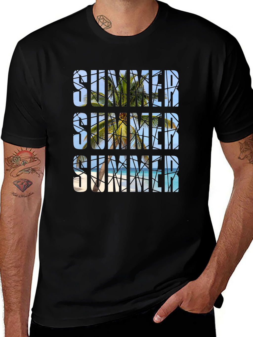 Summer Vibes Black Graphic Tee