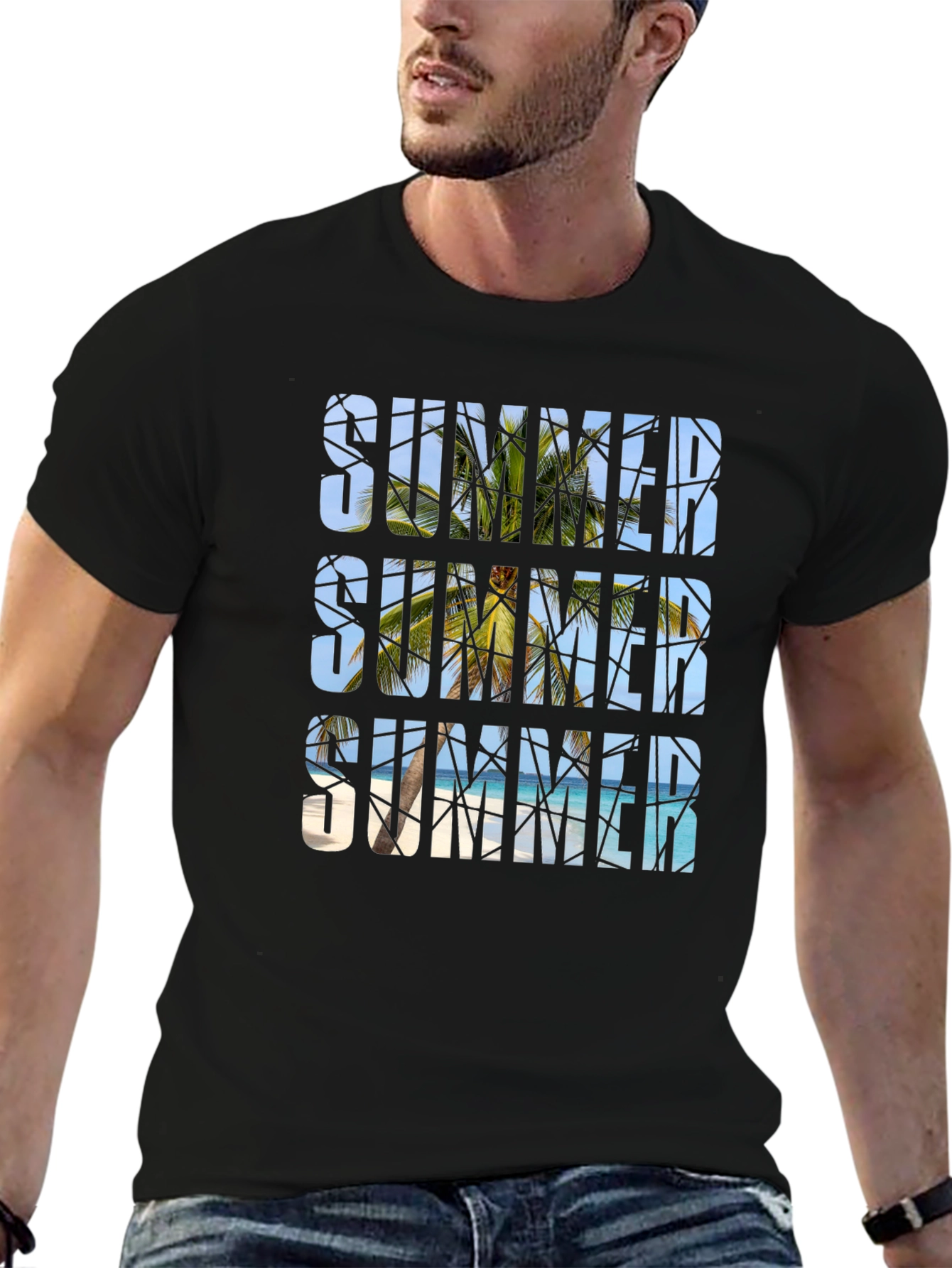 Summer Vibes Black Graphic Tee