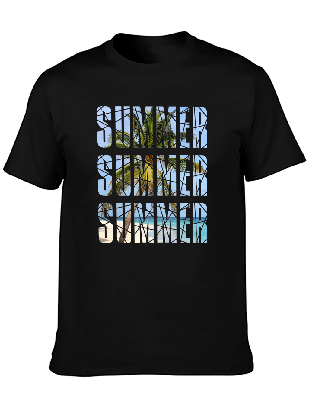 Summer Vibes Black Graphic Tee