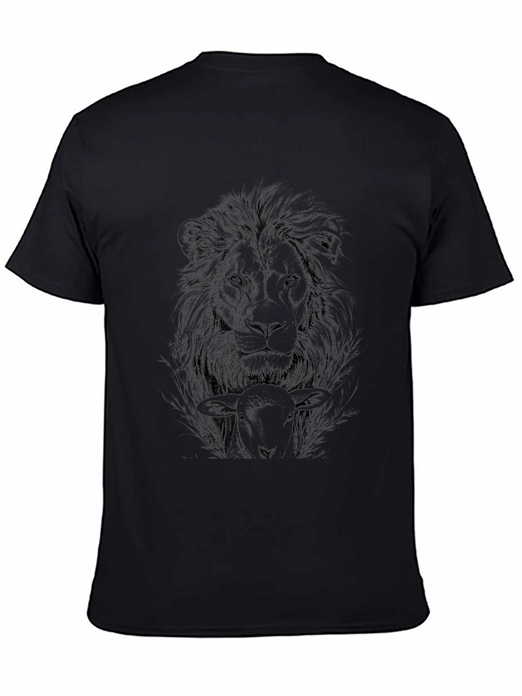 Lion & Lamb Graphic Print Black T-Shirt