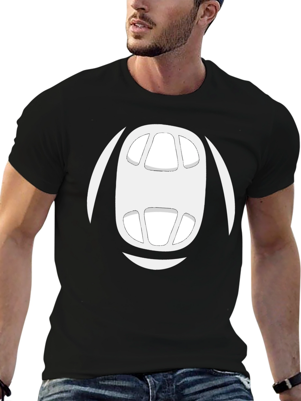 Abstract Face Graphic Tee - Mens Black T-Shirt