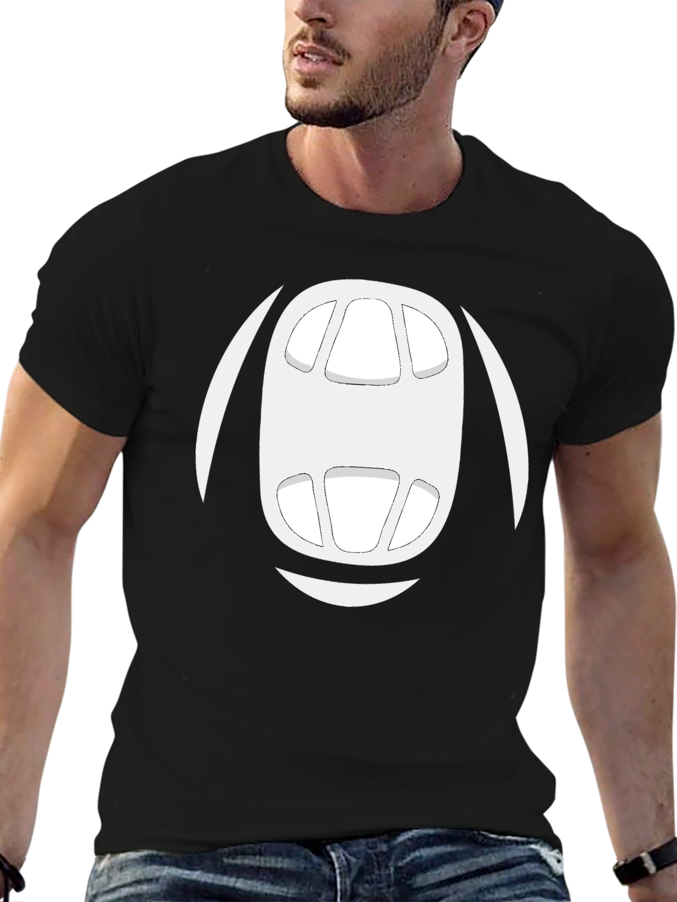 Abstract Face Graphic Tee - Mens Black T-Shirt