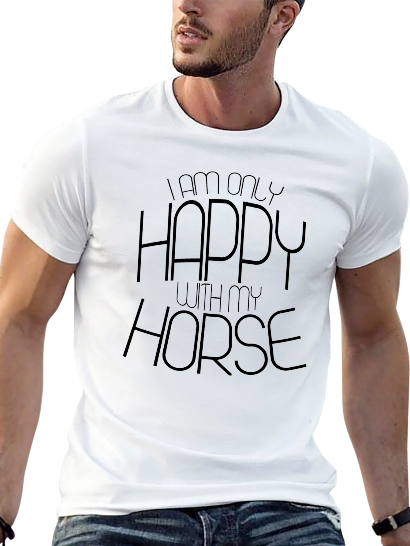 Happy With My Horse Black Graphic Tee