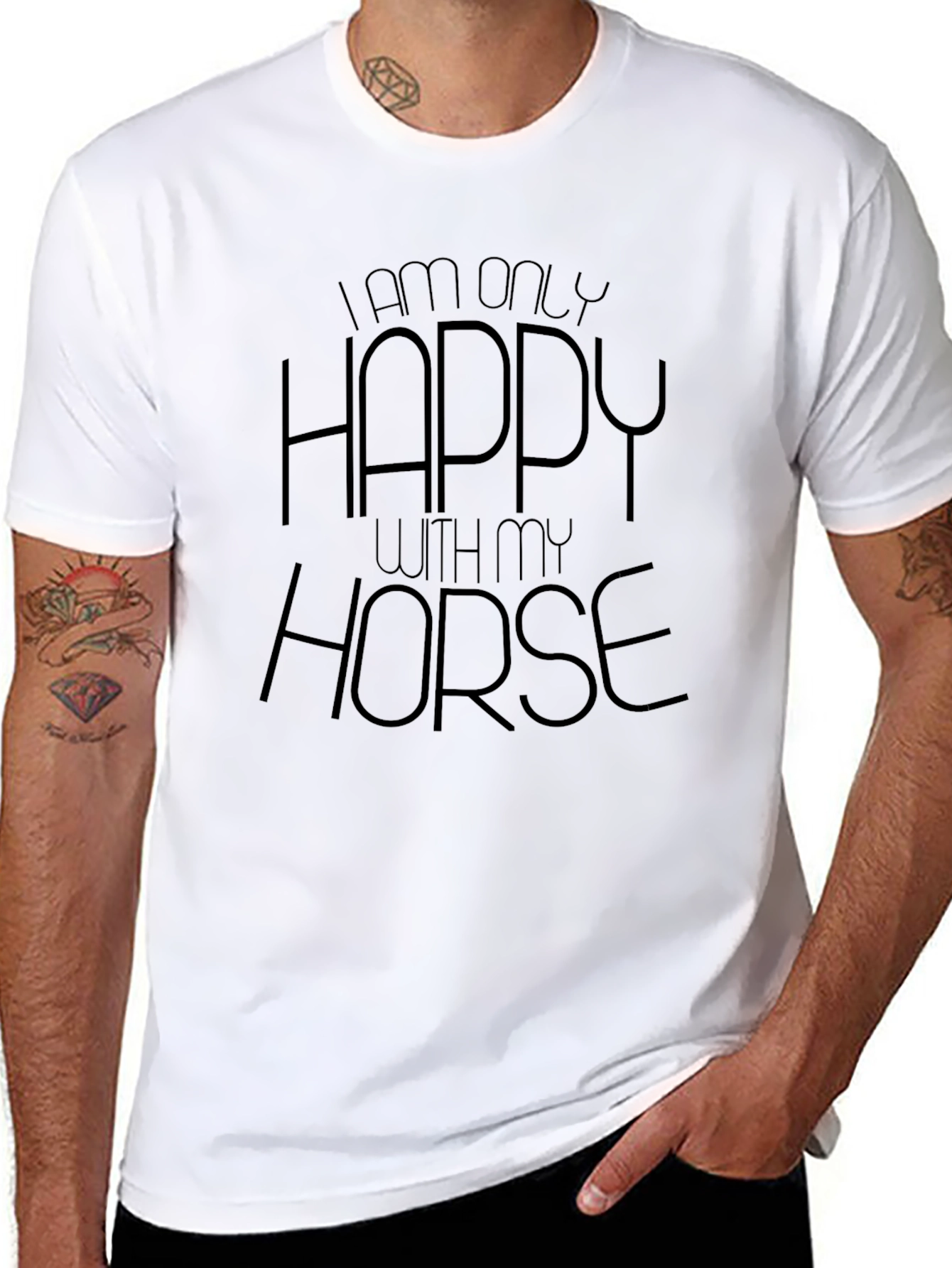 Happy With My Horse Black Graphic Tee