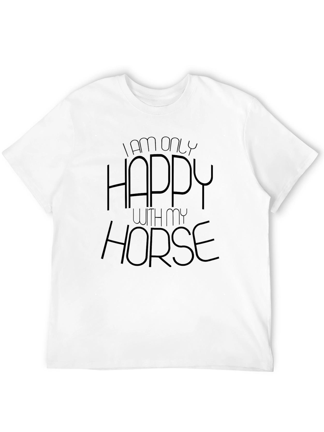 Happy With My Horse Black Graphic Tee