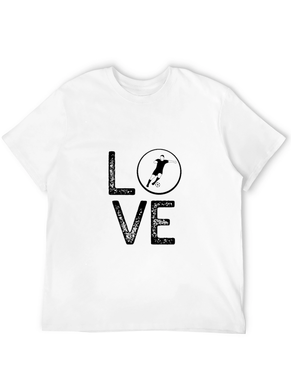 Love Soccer Graphic Tee - Black Crew Neck T-Shirt