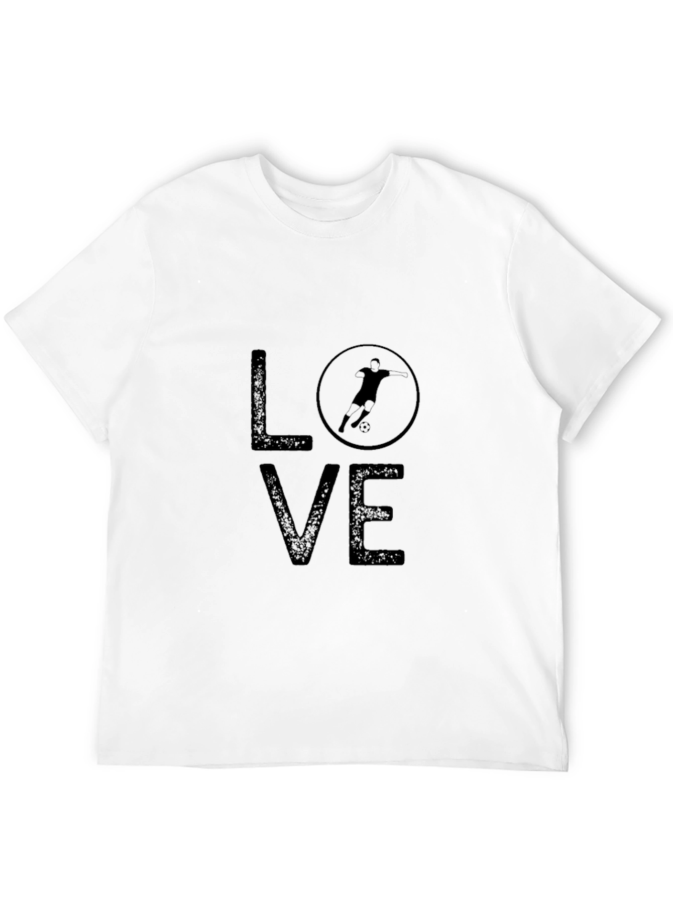 Love Soccer Graphic Tee - Black Crew Neck T-Shirt