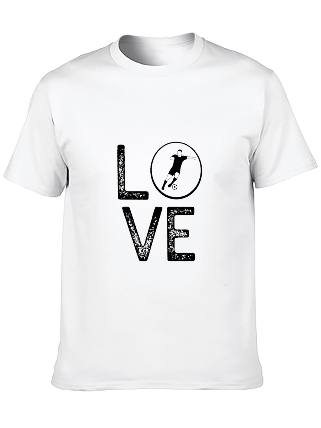 Love Soccer Graphic Tee - Black Crew Neck T-Shirt