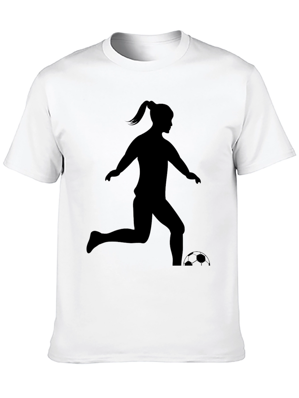 Soccer Girl Silhouette T-Shirt - Black