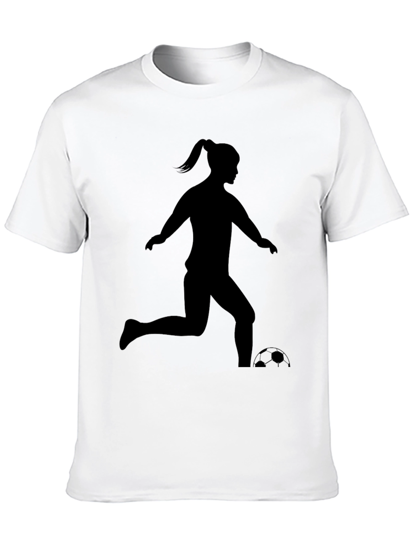 Soccer Girl Silhouette T-Shirt - Black