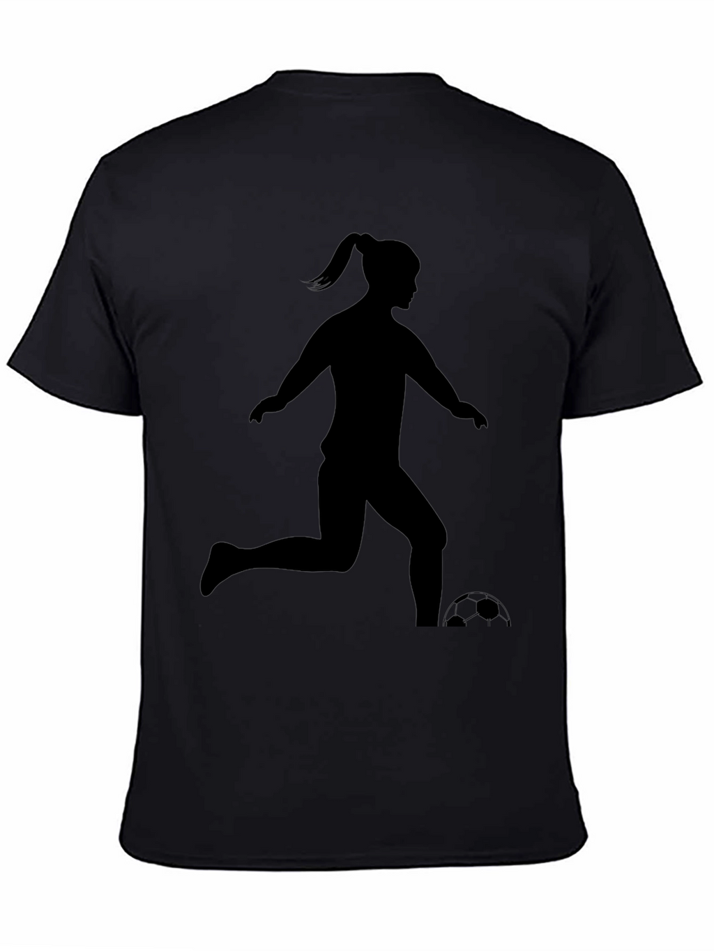 Soccer Girl Silhouette T-Shirt - Black