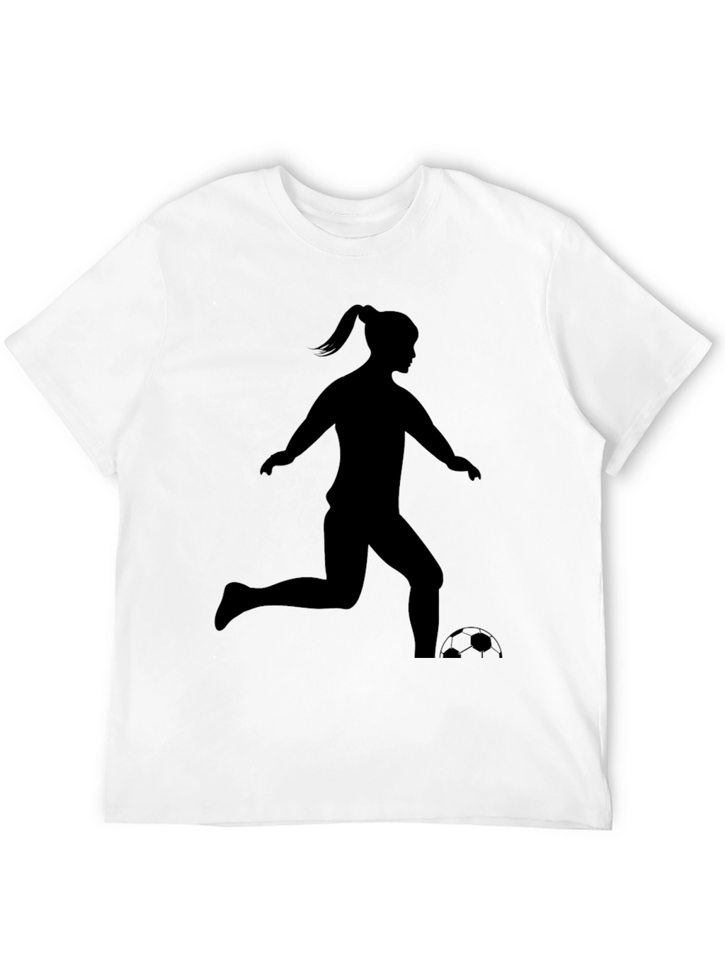 Soccer Girl Silhouette T-Shirt - Black