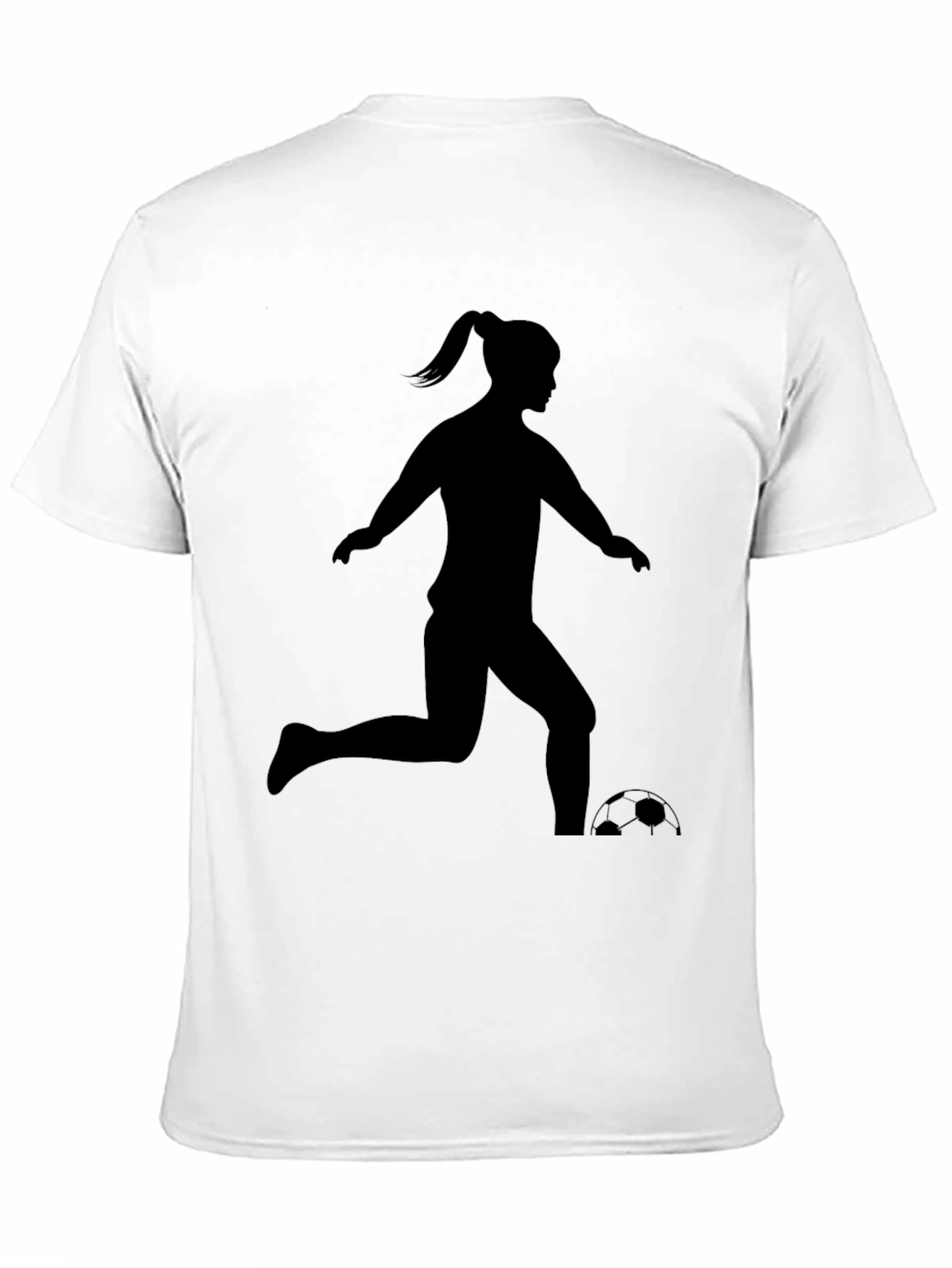 Soccer Girl Silhouette T-Shirt - Black
