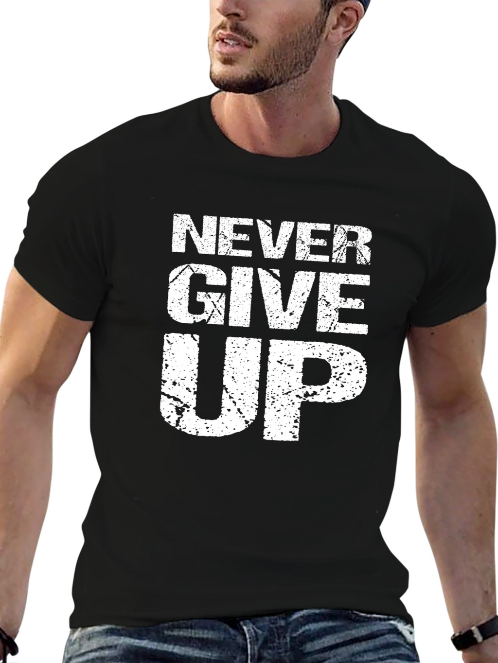 Never Give Up Graphic T-Shirt - Motivational Tee