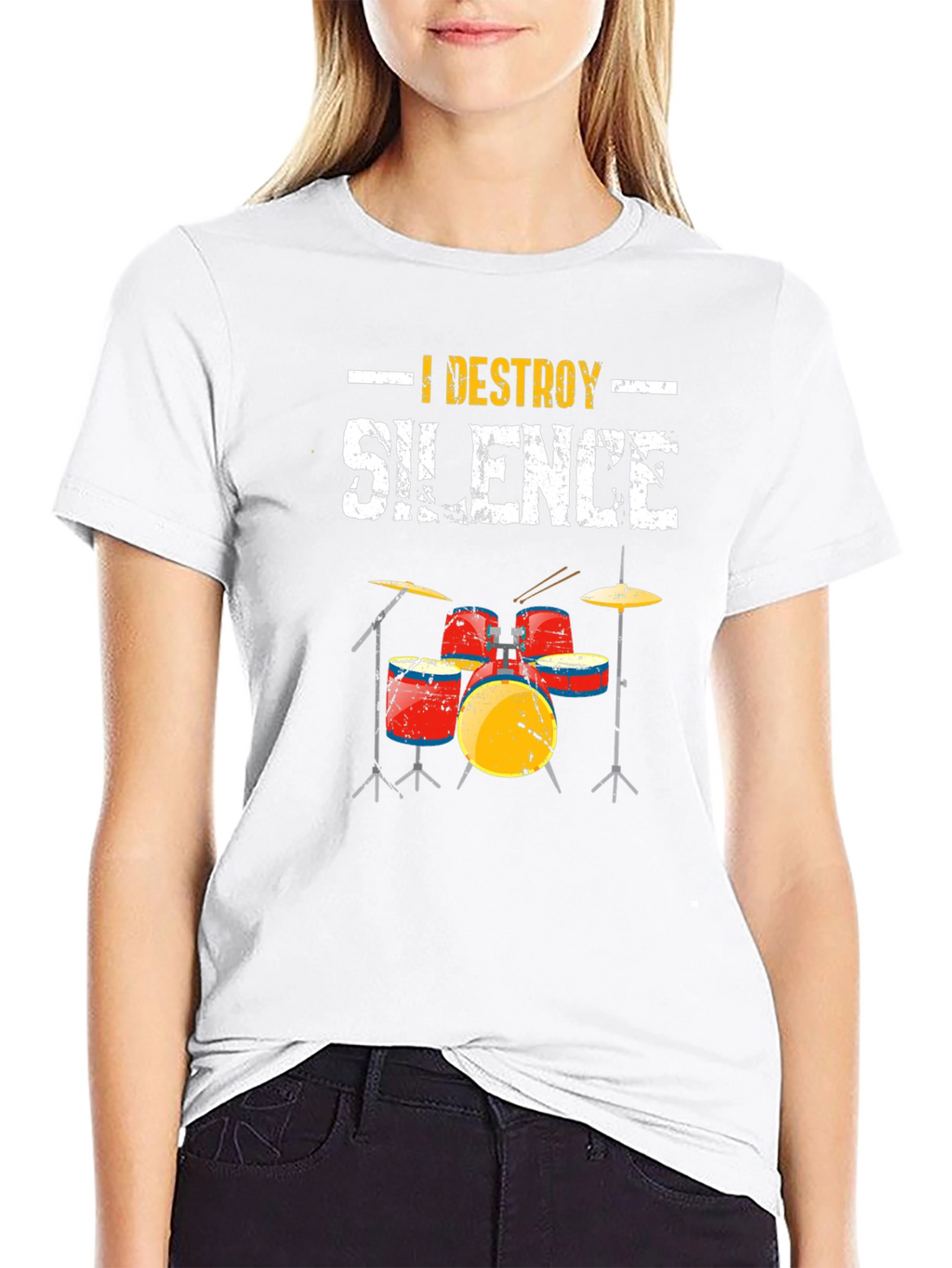 I Destroy Silence Drummer T-Shirt - Music Lover