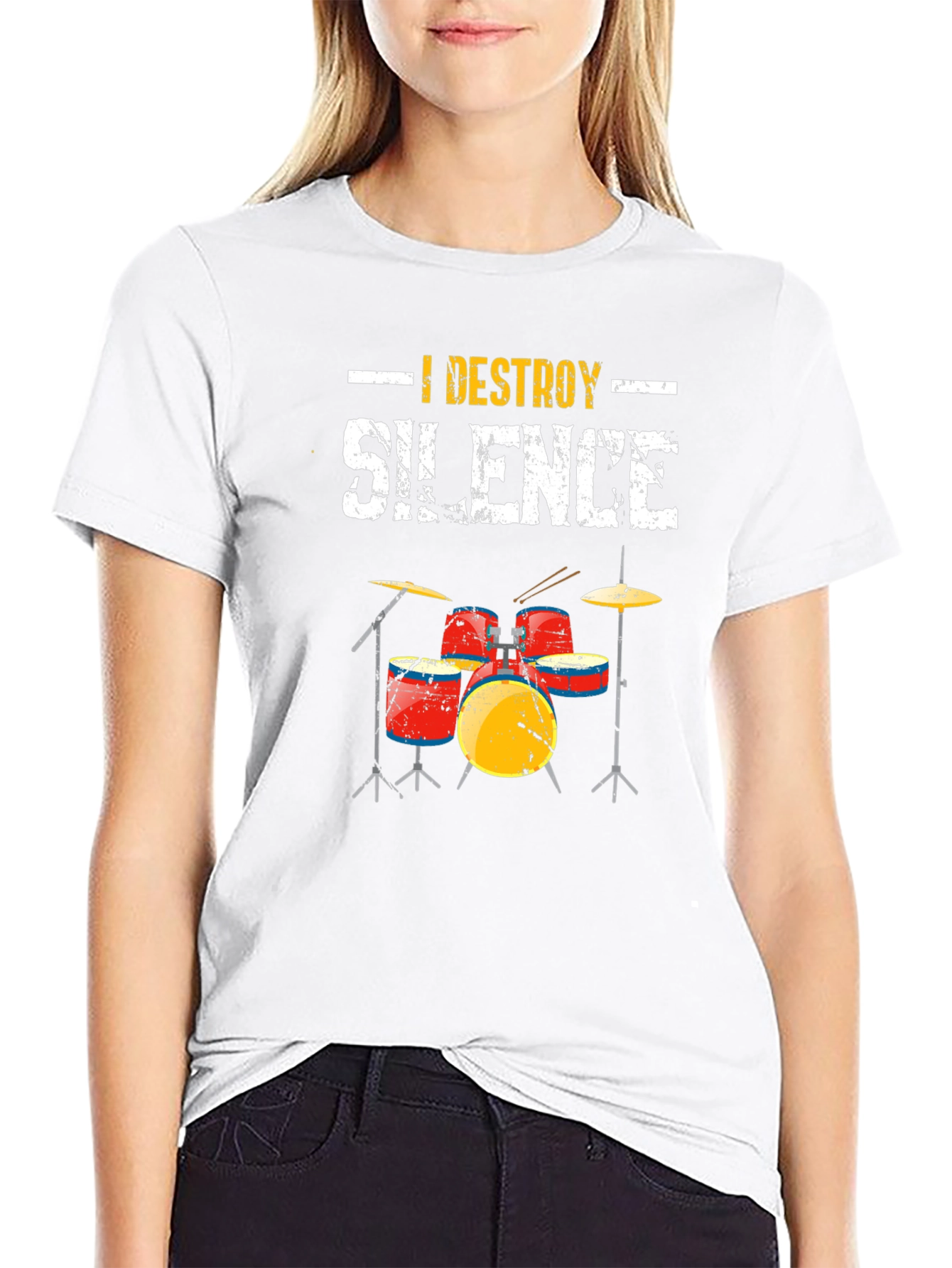 I Destroy Silence Drummer T-Shirt - Music Lover