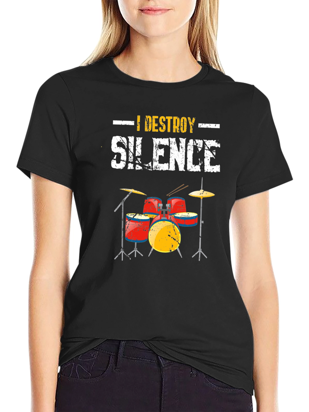 I Destroy Silence Drummer T-Shirt - Music Lover