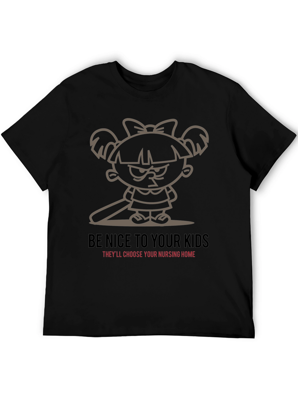 Be Nice To Your Kids Black Graphic T-Shirt