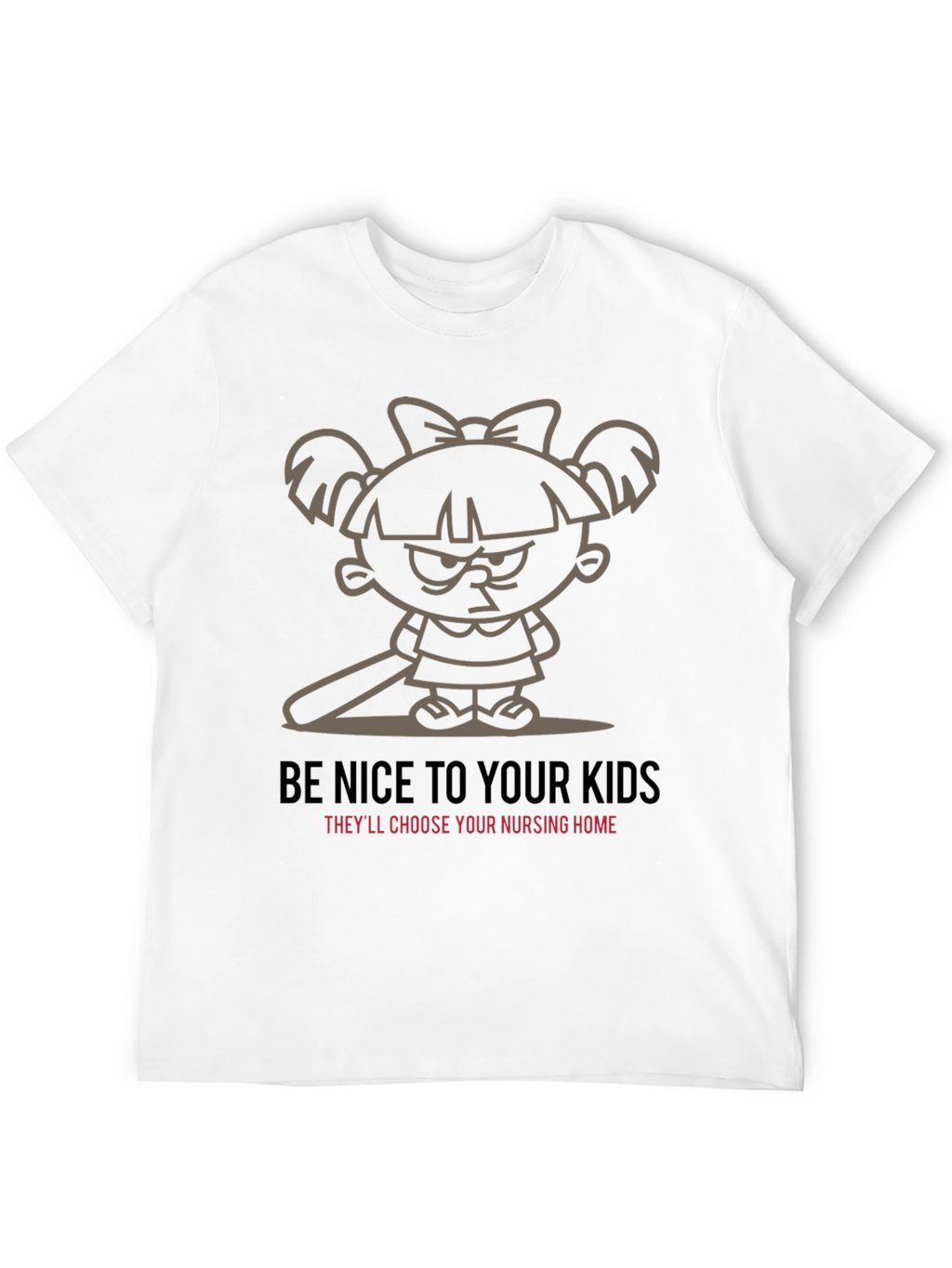 Be Nice To Your Kids Black Graphic T-Shirt