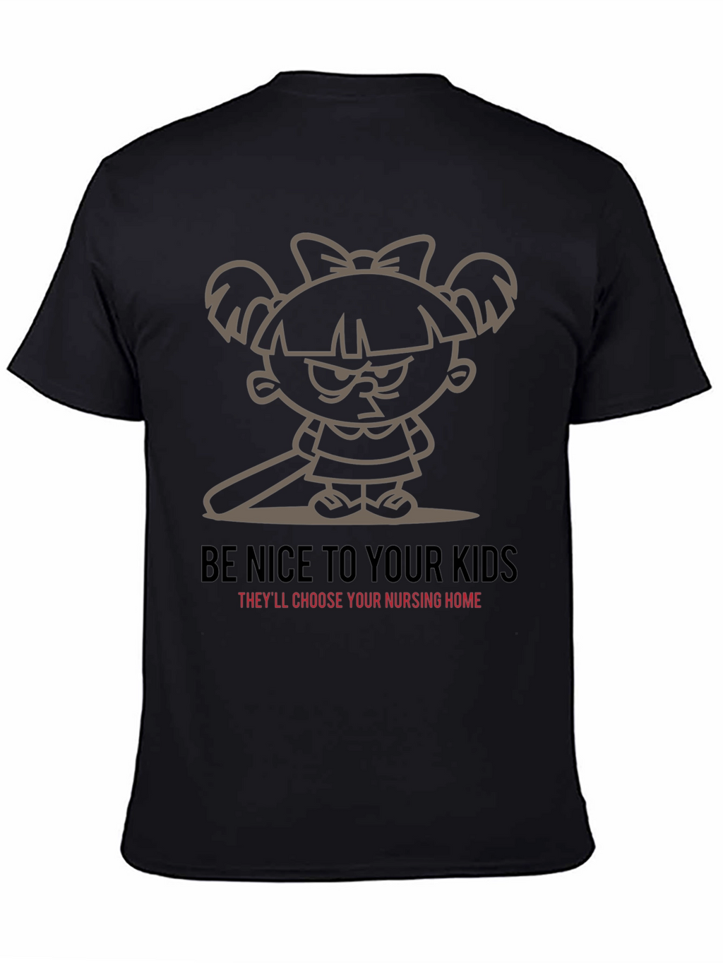 Be Nice To Your Kids Black Graphic T-Shirt