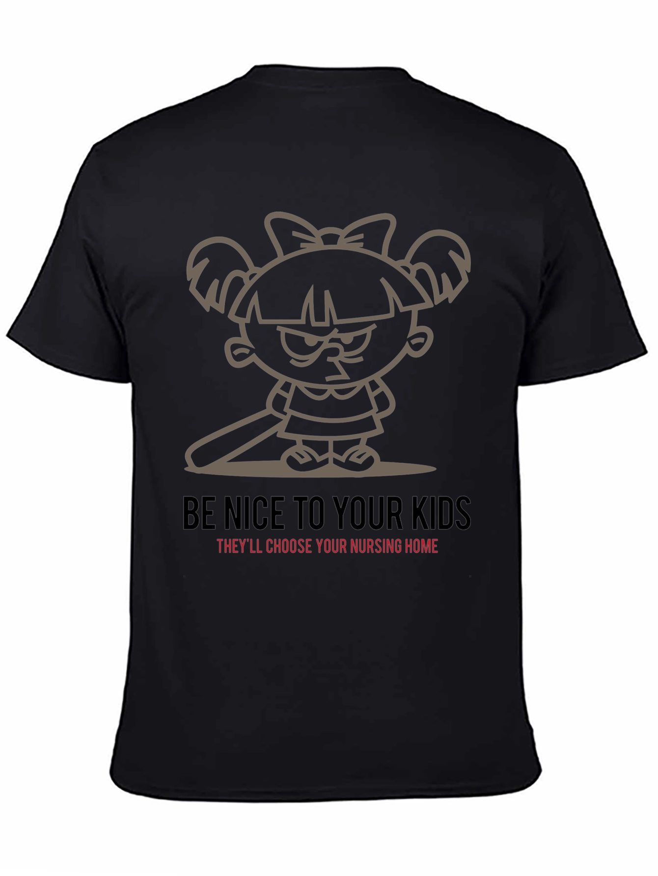 Be Nice To Your Kids Black Graphic T-Shirt