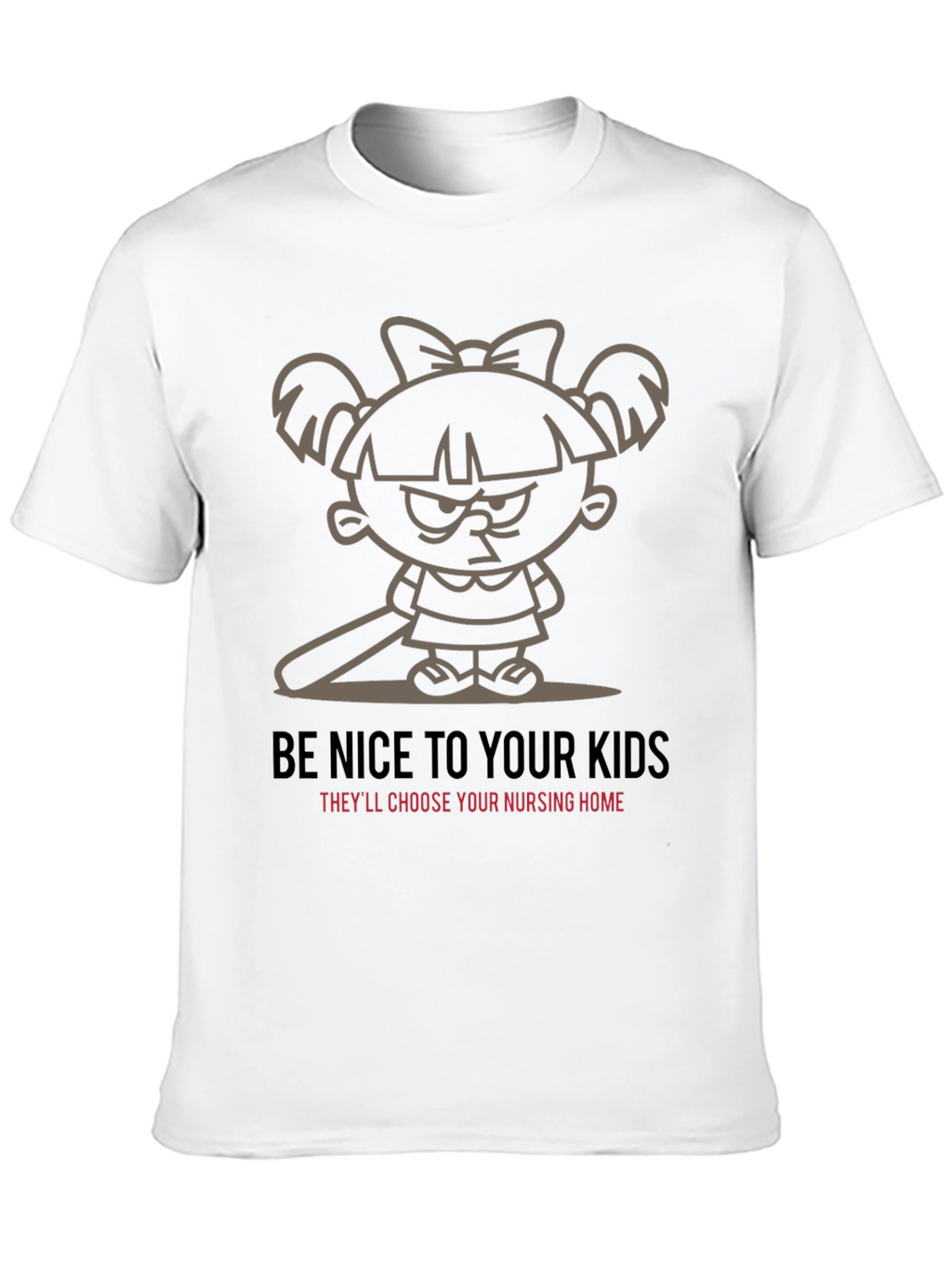Be Nice To Your Kids Black Graphic T-Shirt