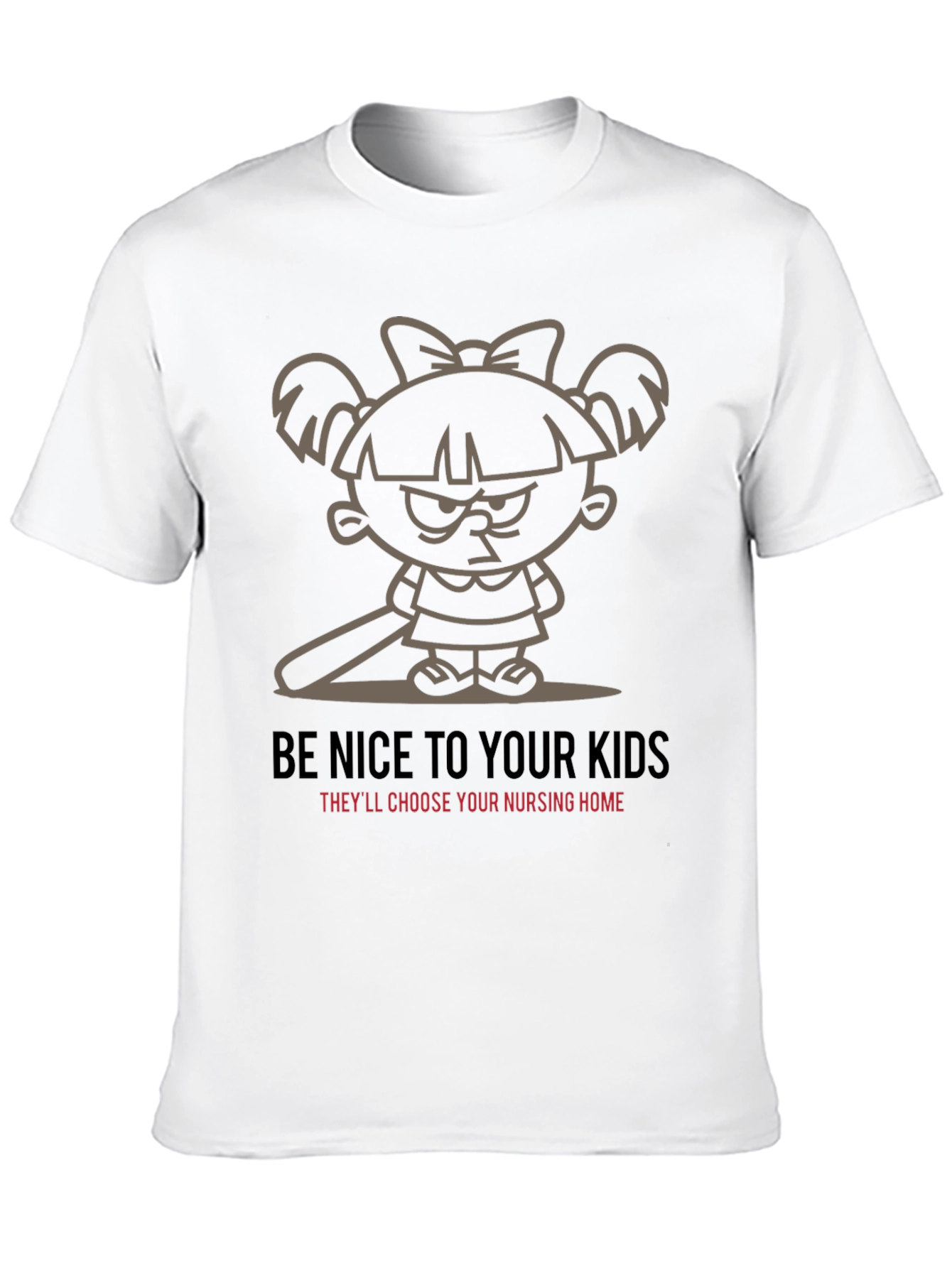 Be Nice To Your Kids Black Graphic T-Shirt