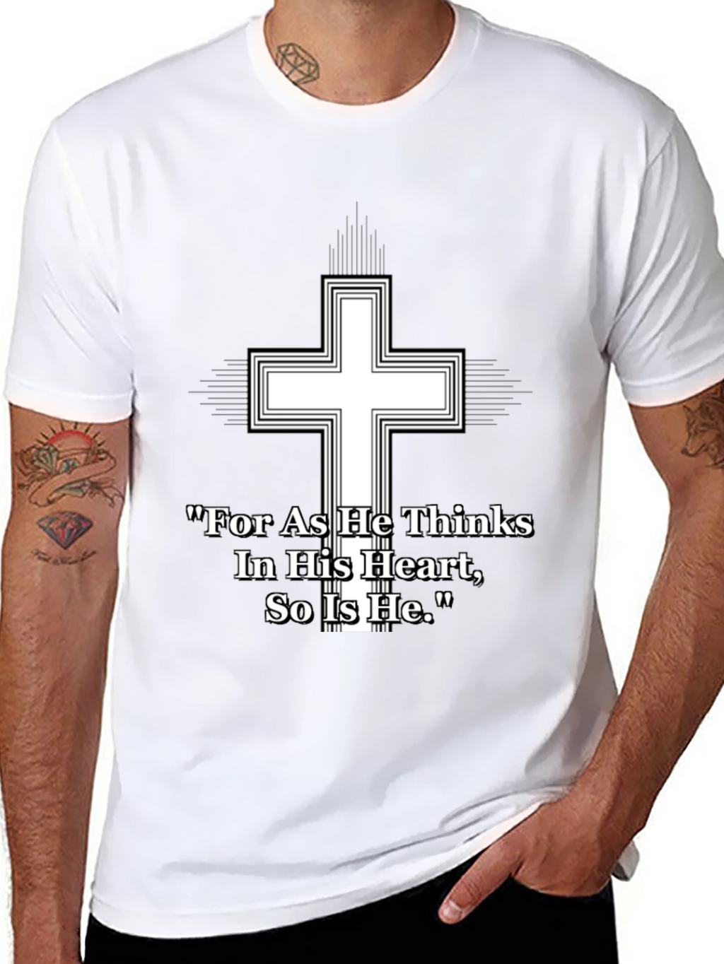 Christian Cross T-Shirt - As He Thinks Quote