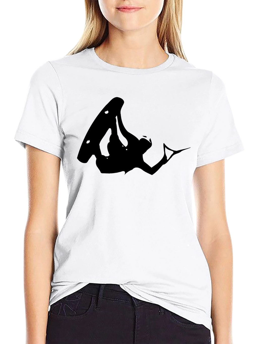 Black Wakeboarder Graphic Tee - Extreme Sports Fashion