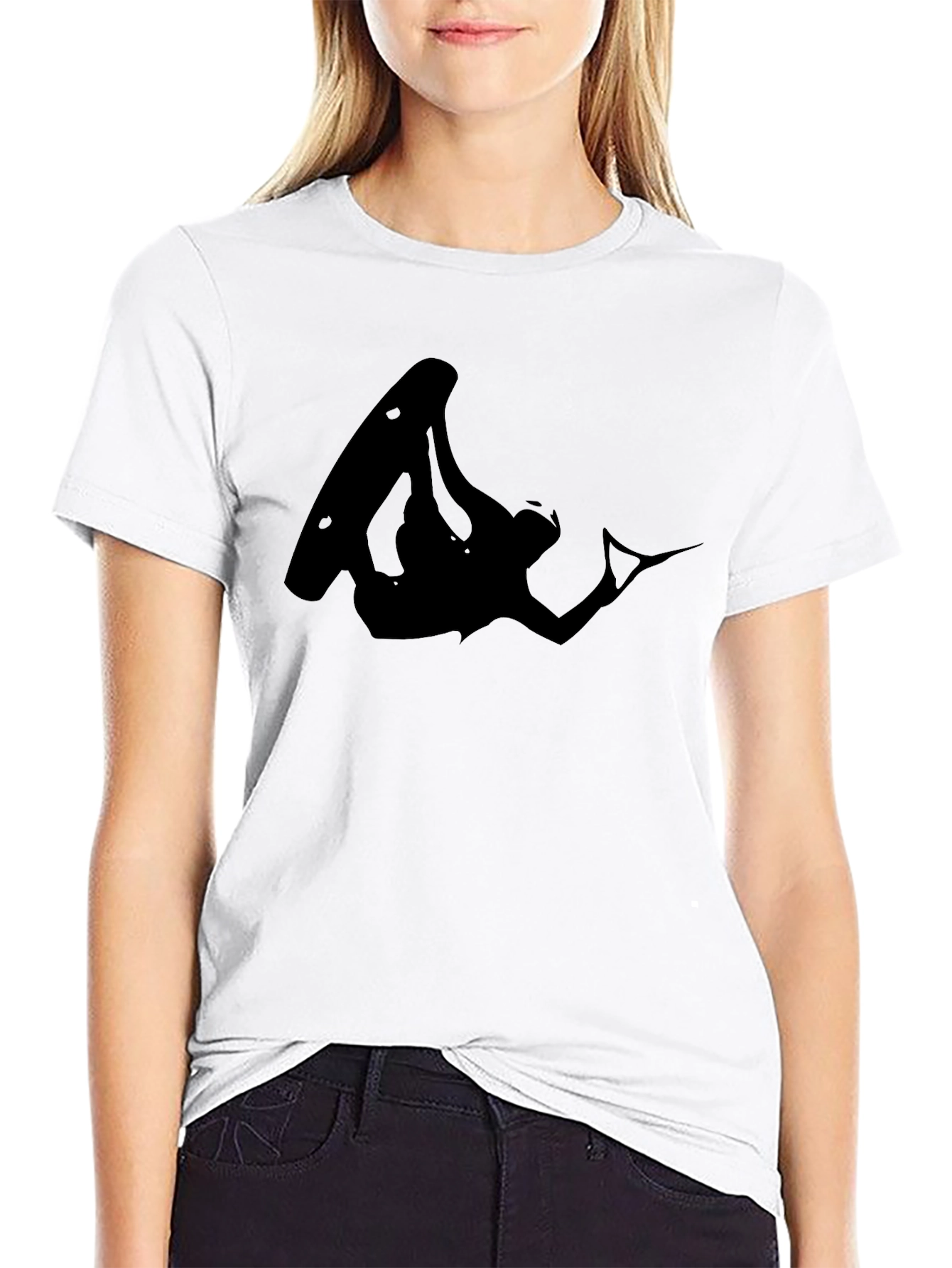 Black Wakeboarder Graphic Tee - Extreme Sports Fashion