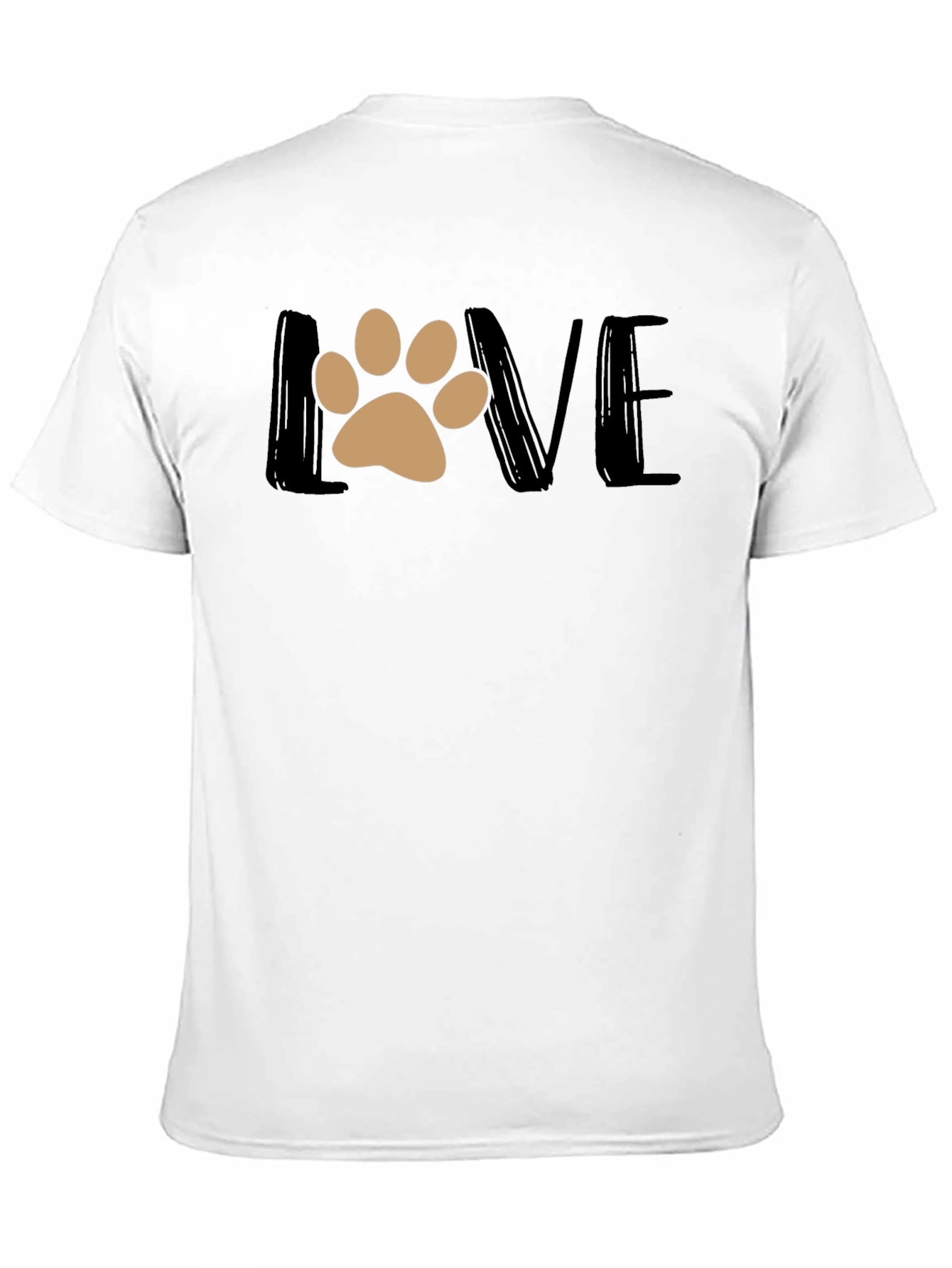 Love Paw Print Graphic T-Shirt - Black