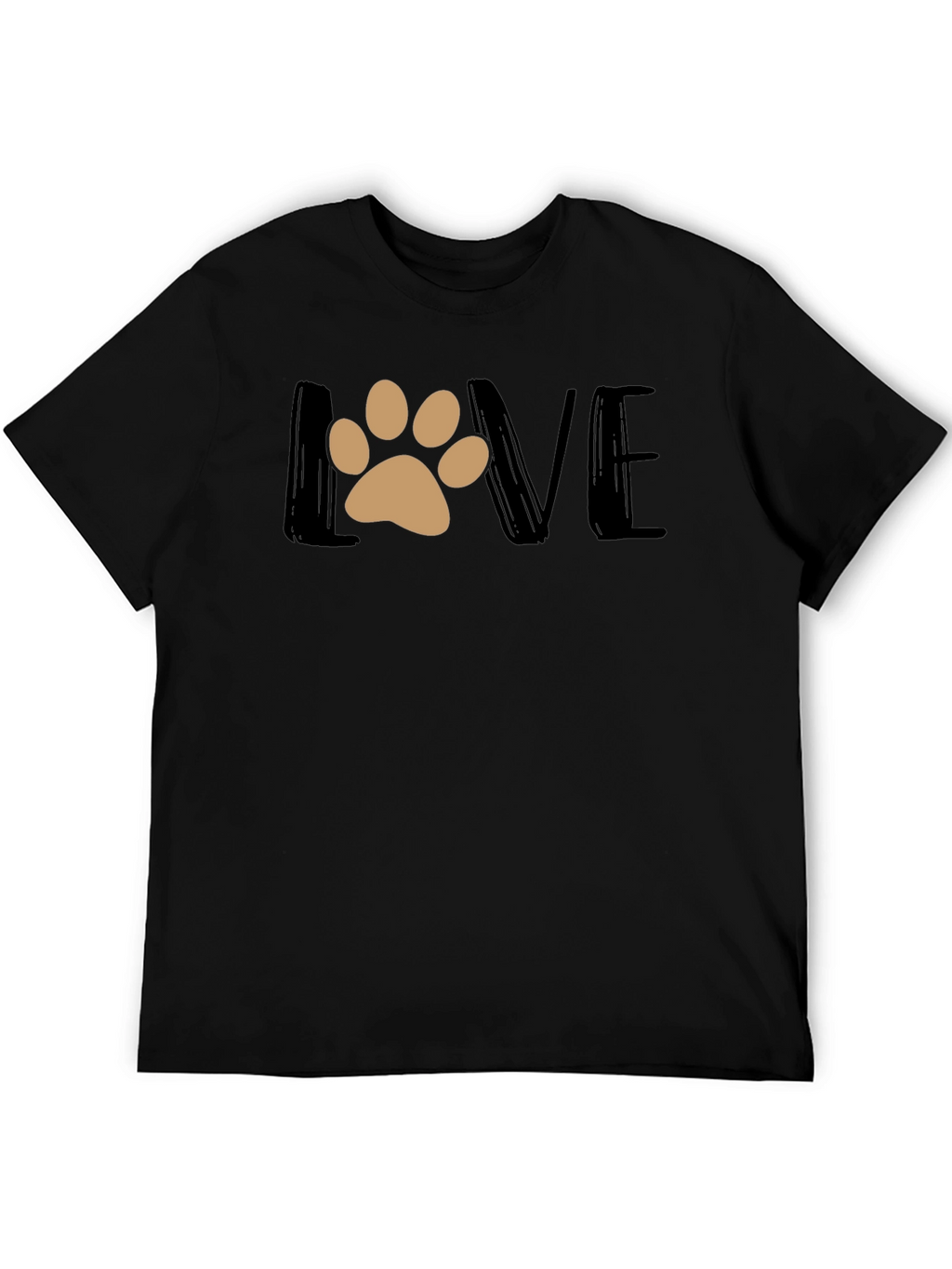 Love Paw Print Graphic T-Shirt - Black