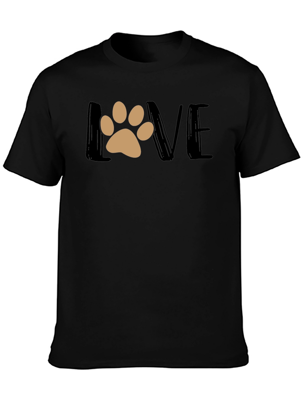 Love Paw Print Graphic T-Shirt - Black